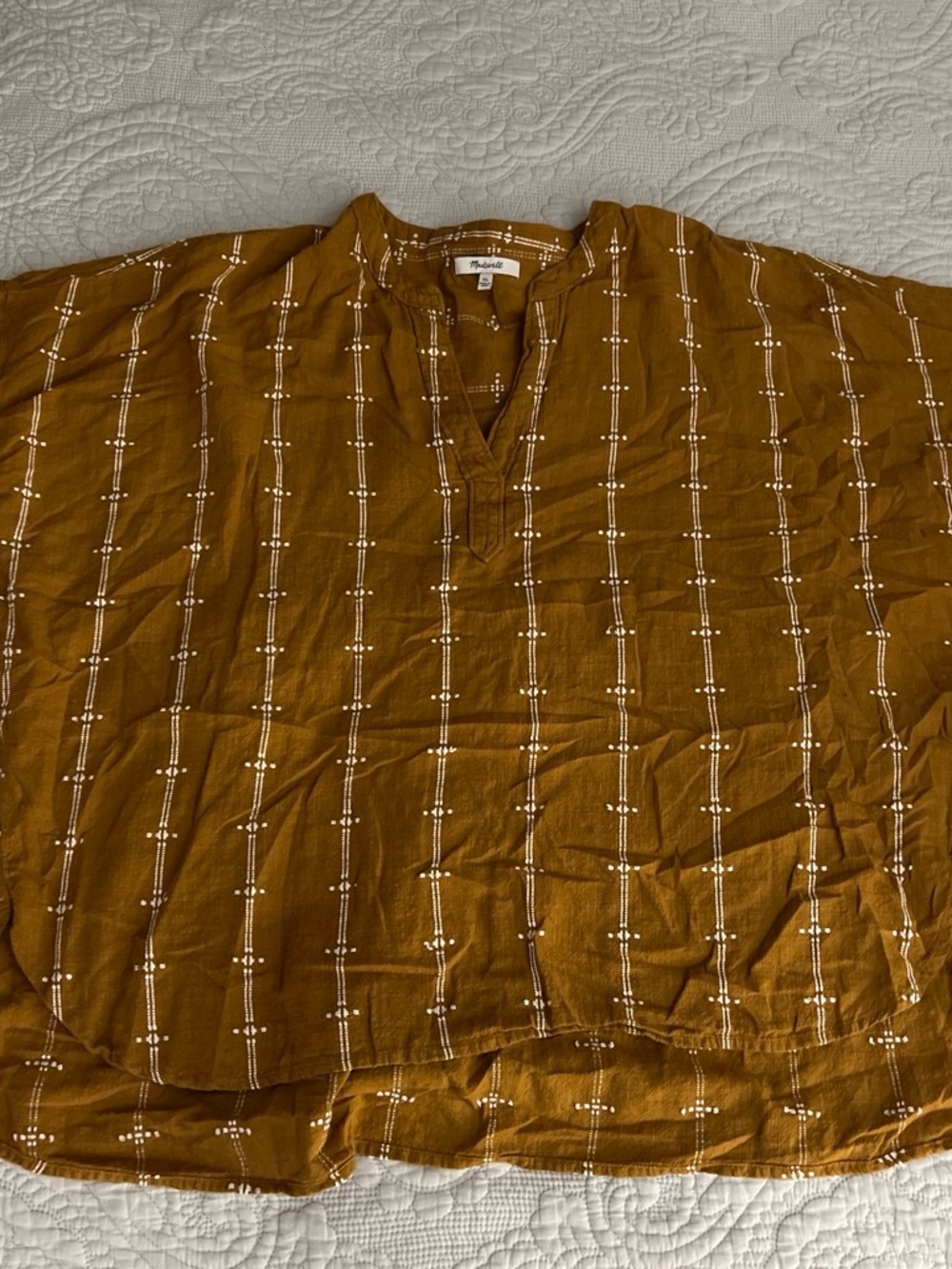 Madewell Mustard Brown Patterned Lightweight Shirt